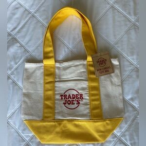Trader Joe's Mini Canvas Tote Bag — Yellow